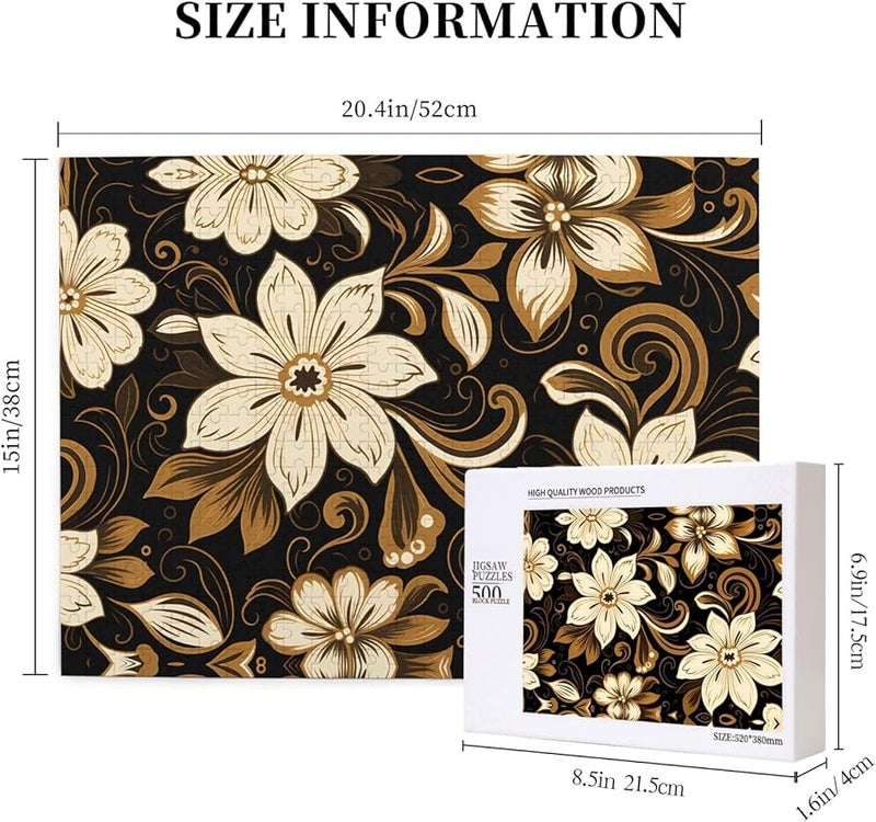 لغز جيجسو أبيض 500 قطعة للكبار زهرة ذات سبع بتلات هدية ديكور للمنزل - Image 4